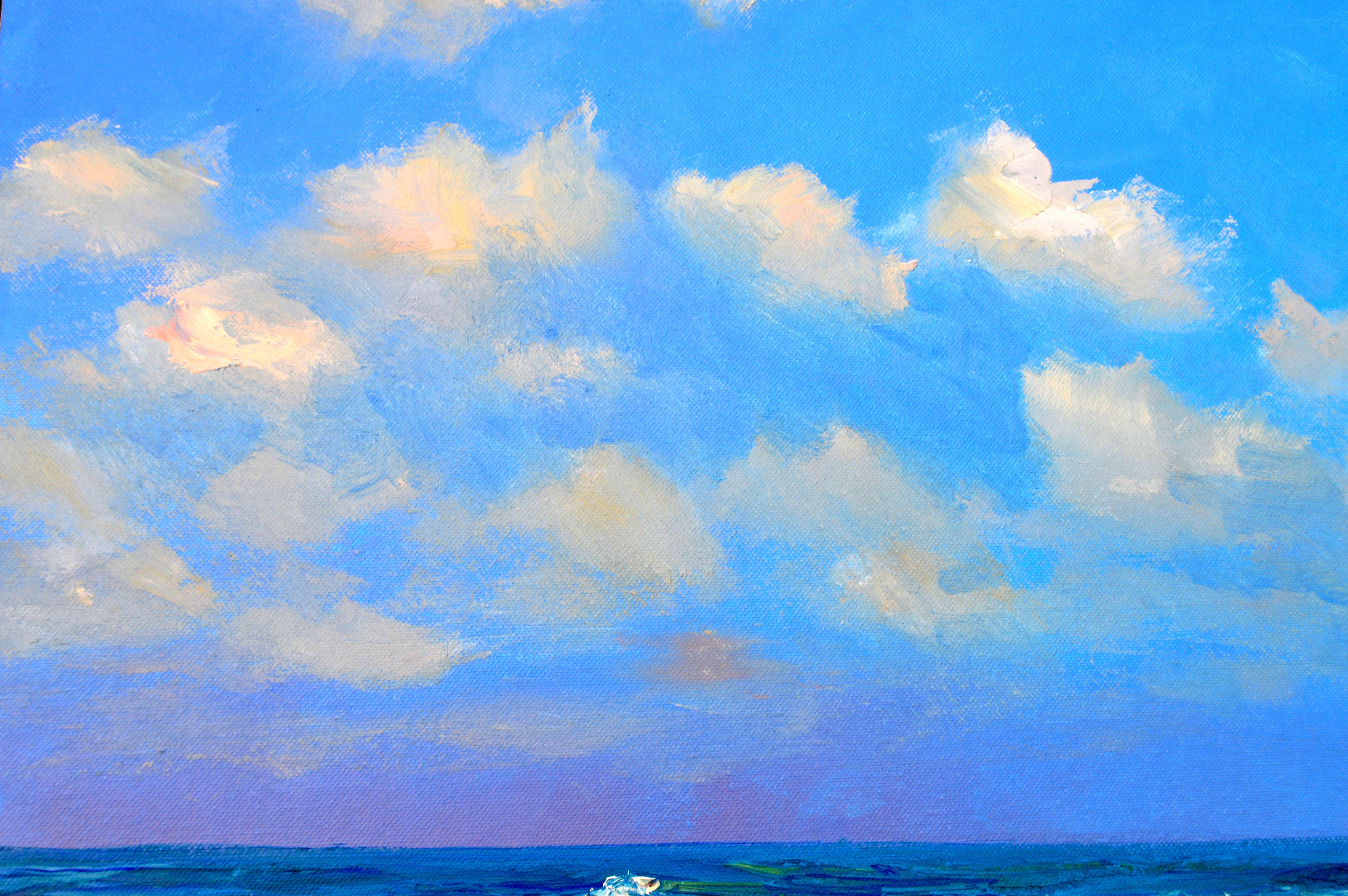 Sea. Sailboat, Painting, Oil on Canvas For Sale 3