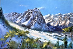 Ski slope, Painting, Oil on Canvas