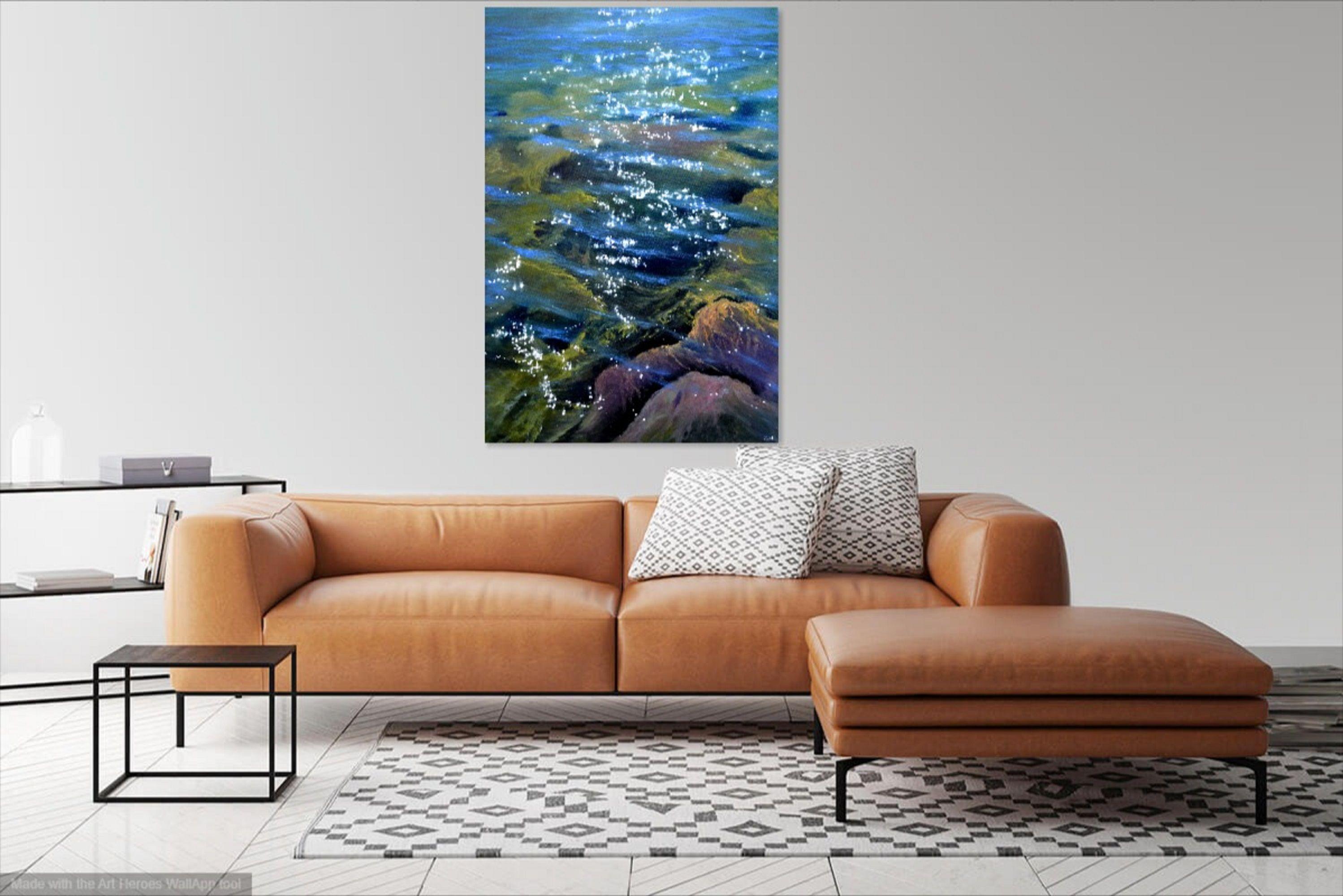 Transparentes Wasser, Gemälde, Öl auf Leinwand (Impressionismus), Painting, von Elena  Lukina