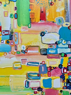 "Quadro Twins 2" Abstract Acrylic Painting 27.5" x 27.5" inch by Elena Lyapina