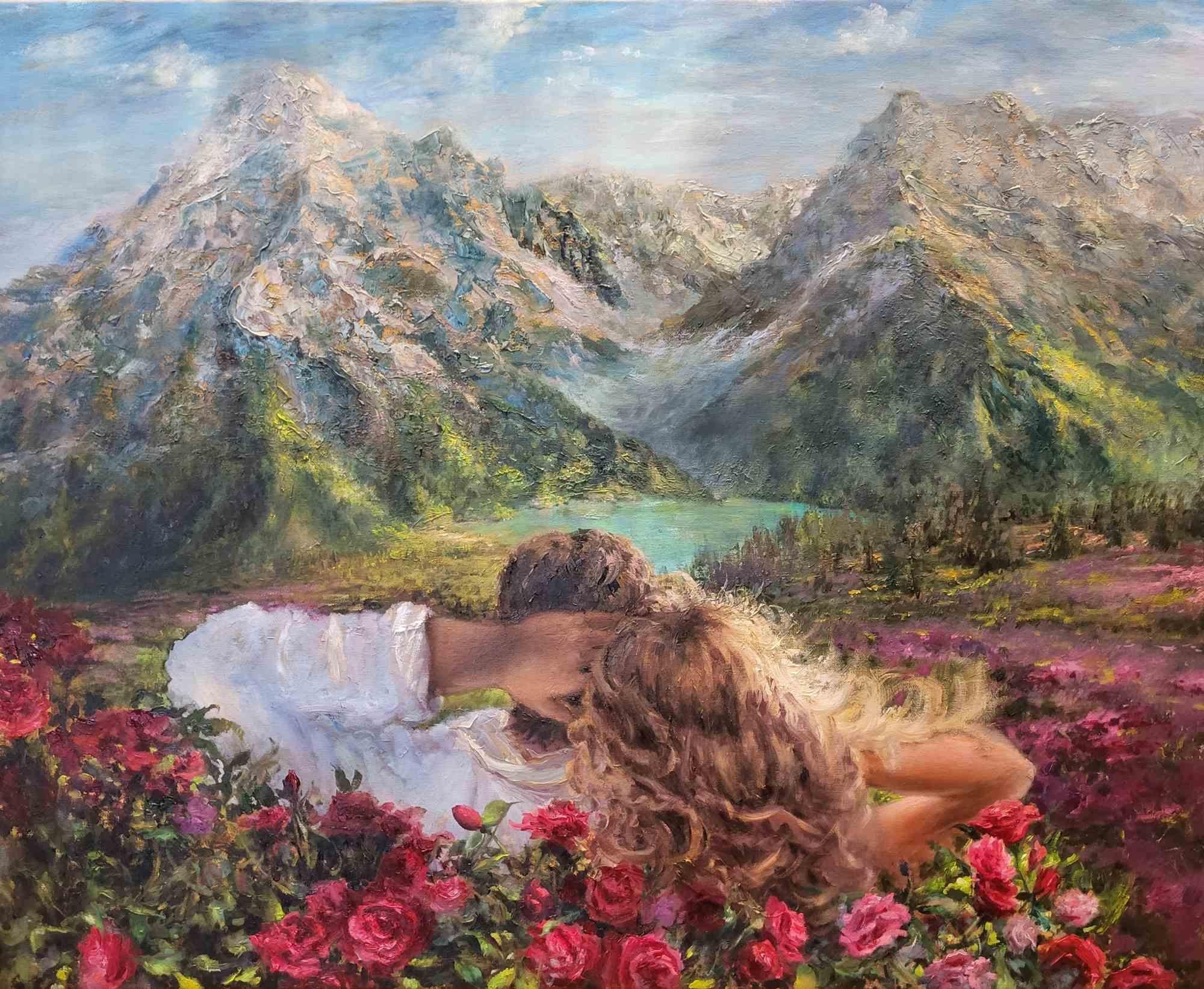 'Admire', Original Ölgemälde auf Leinwand 80 x 100 cm realisiert von Elena Mardshova im Jahr 2025

Erstklassiger Zustand.