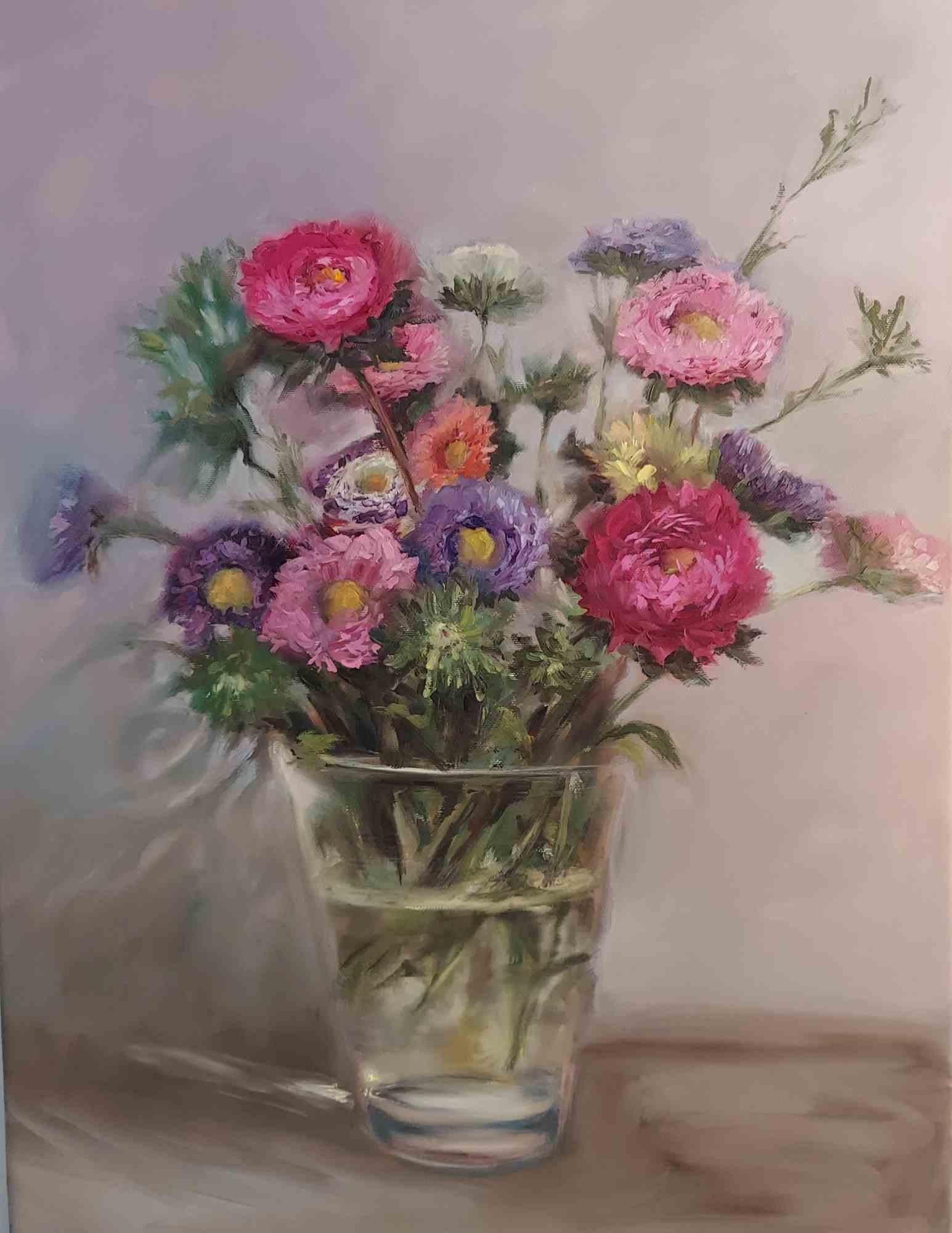 Happy Flowers - Oil Painting by Elena Mardashova - 2020