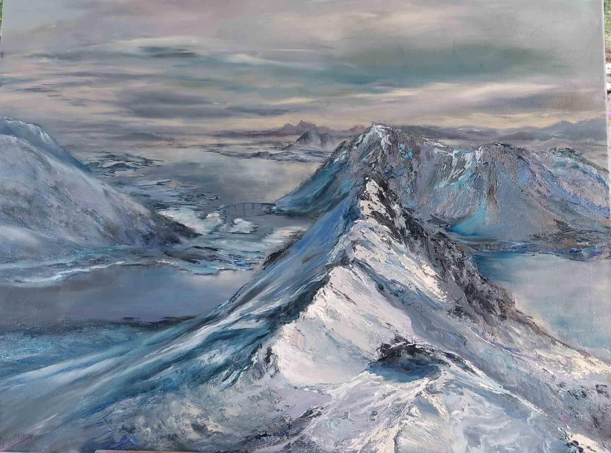 Icy Mountains – Ölgemälde von Elena Mardashova – 2020
