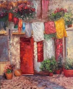 Plaza italiana - Pintura al óleo de Elena Mardashova - 2023