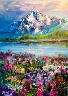 Mountain Mystery - Oil Paint by Elena Mardashova - 2023
