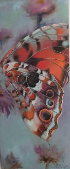 Peinture à l'huile - Papillon orange d'Elena Mardashova - 2020