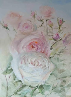 Pale Roses- Oil Painting by Elena Mardashova - 2021