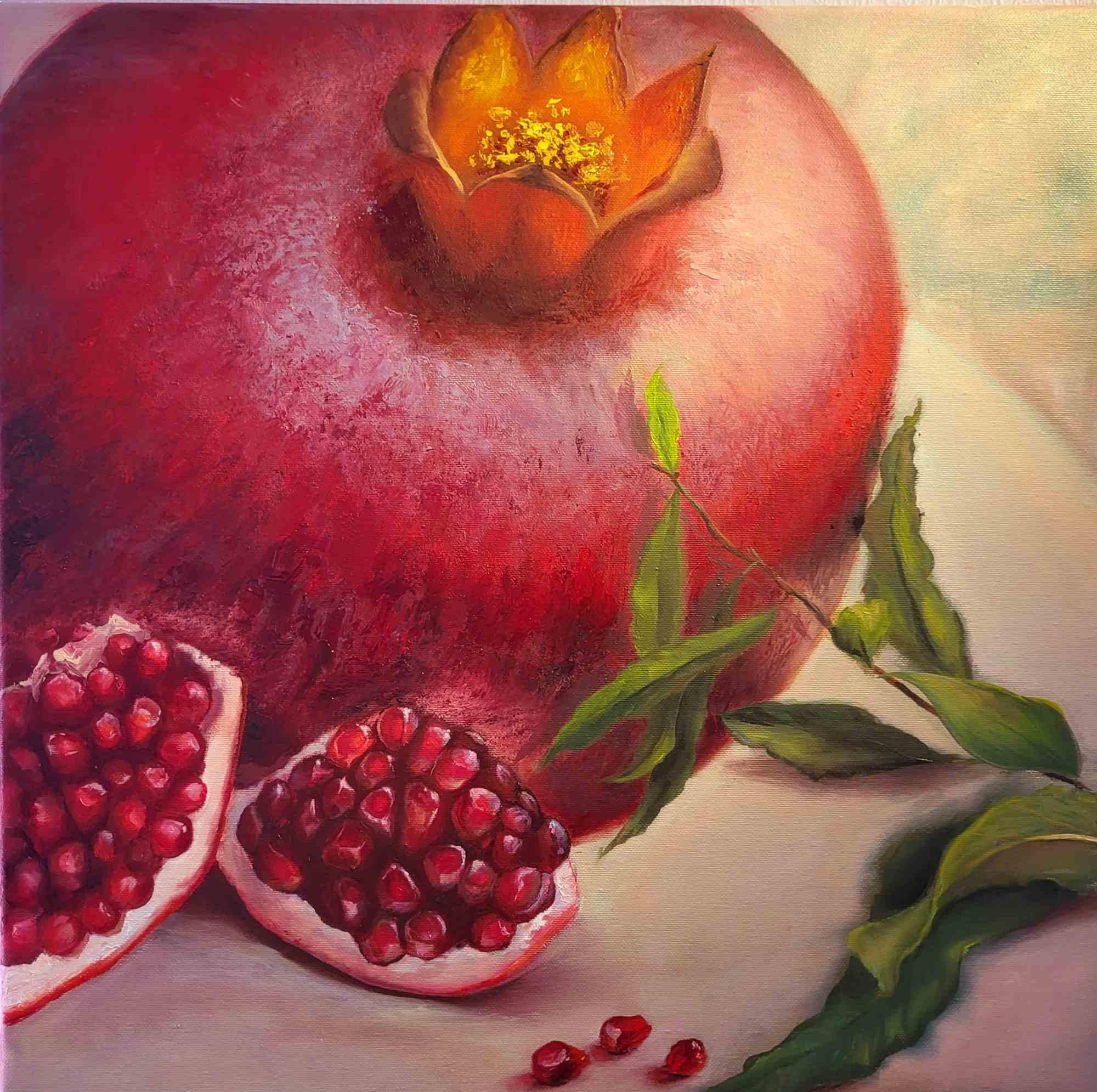 Granatapfel – Ölfarbe von Elena Mardashova – 2023