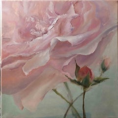 Rose en gros plan - Peinture à l'huile d'Elena Mardashova - 2022