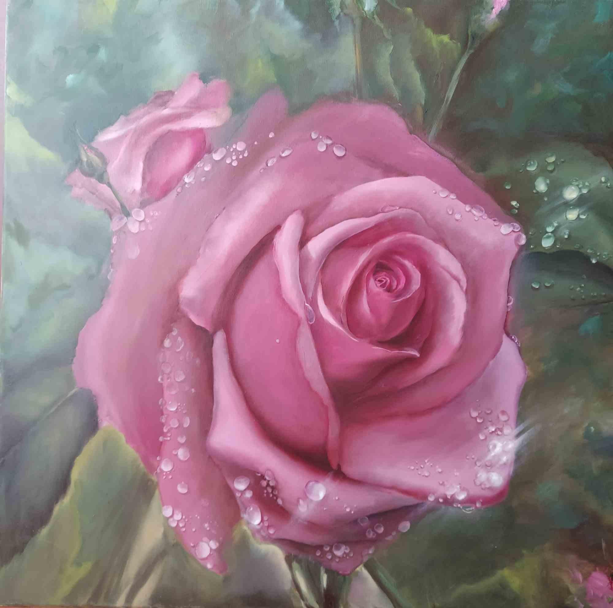 oil paint rose