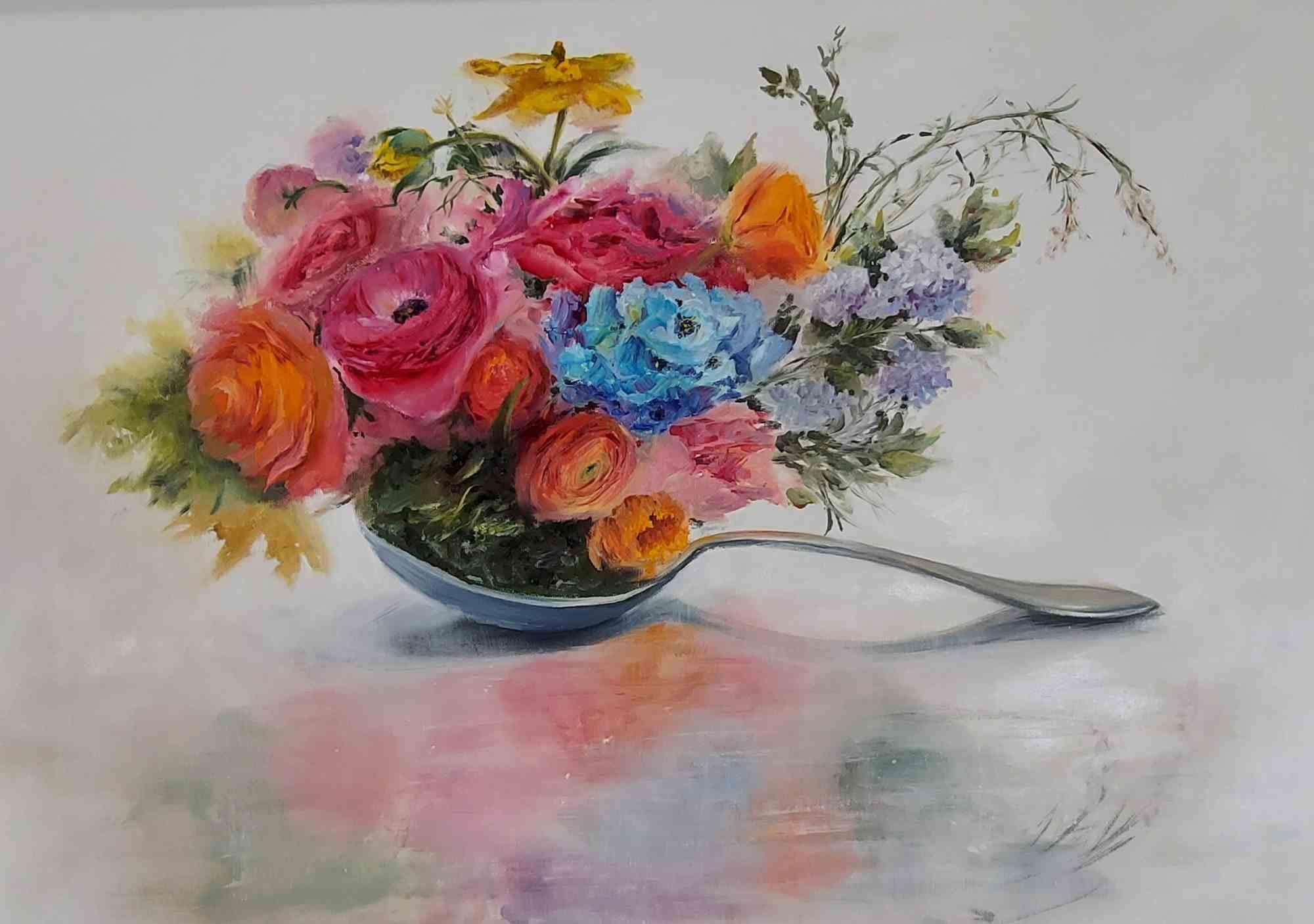 Peinture à l'huile Spring Breakfasat d'Elena Mardashova, 2022