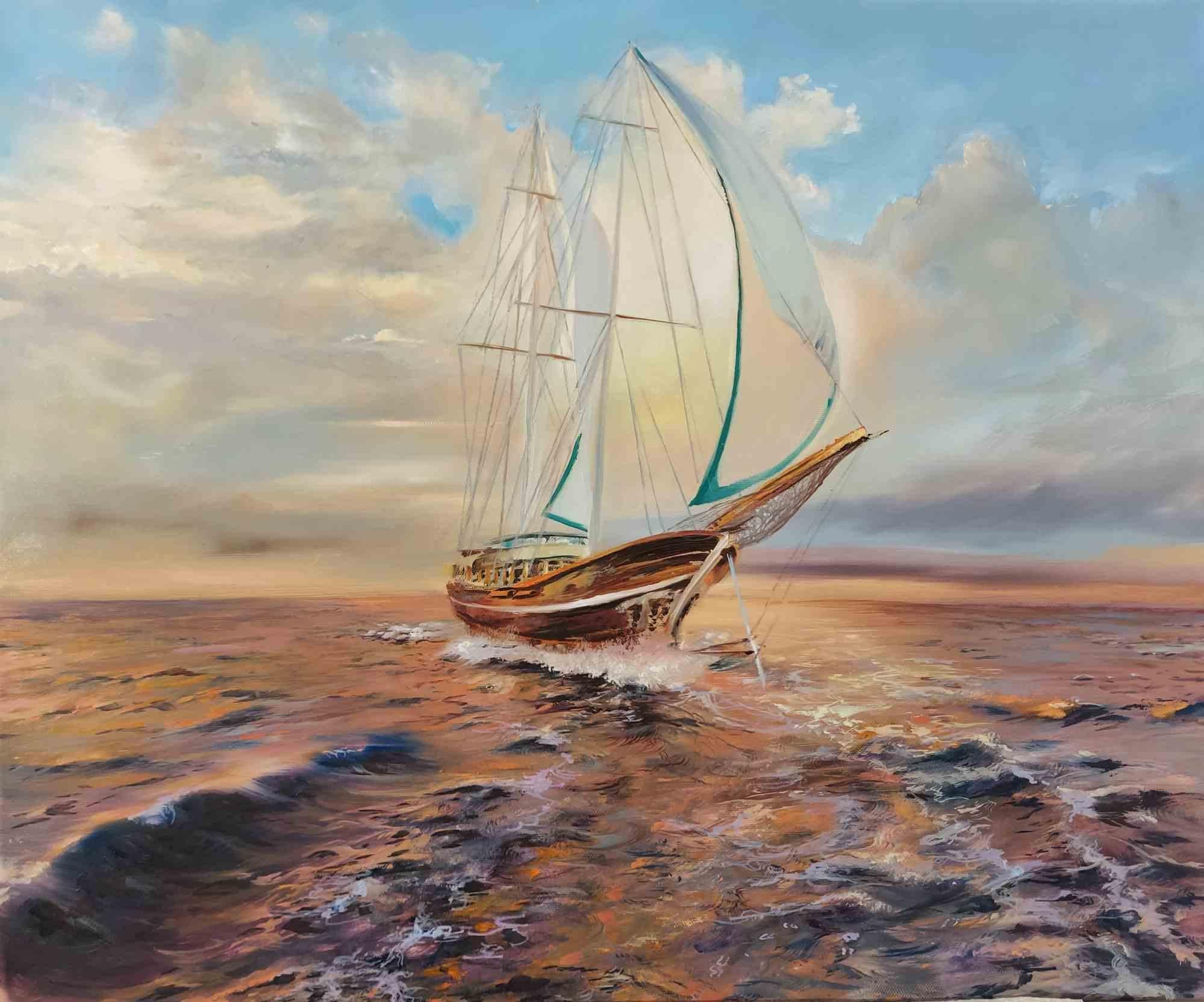 Peinture à l'huile sur toile d'Elena Mardashova,  50x60 cm., réalisé en 2022.

Excellent état.