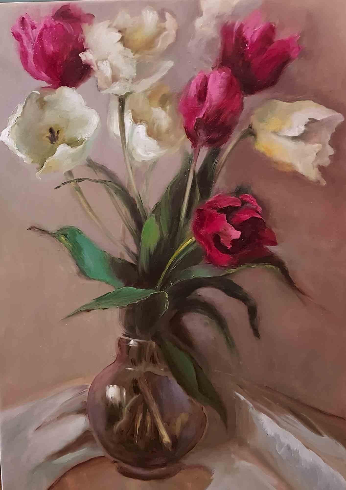 Tulips in Vase - Giuseppe Balbiani by Elena Mardashova - 2020