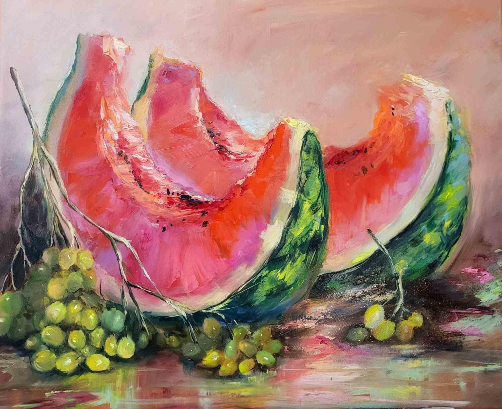 Watermelon – Ölgemälde von Elena Mardashova – 2023