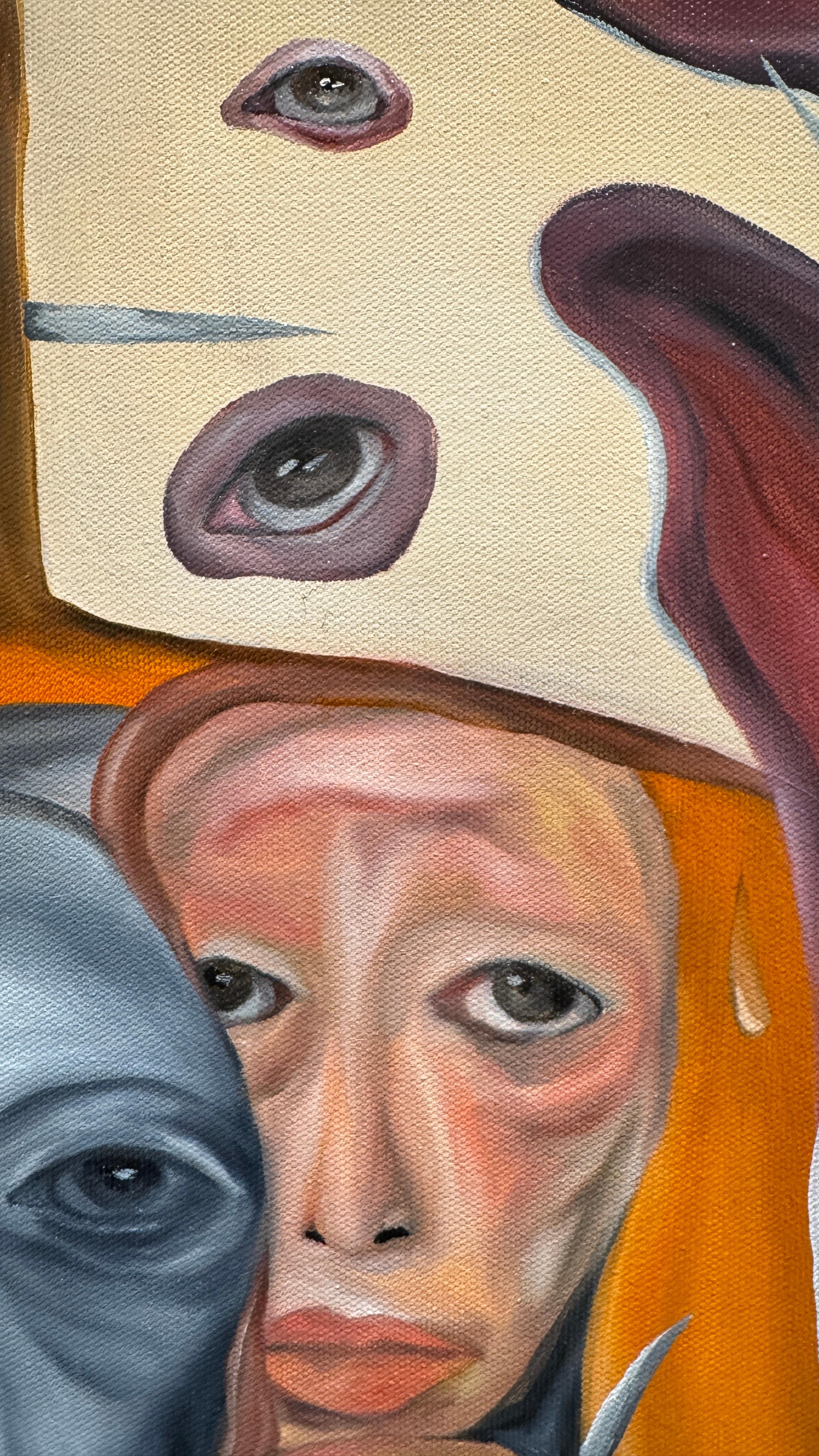Formas voladoras - Painting Surrealista de Elena Militaru