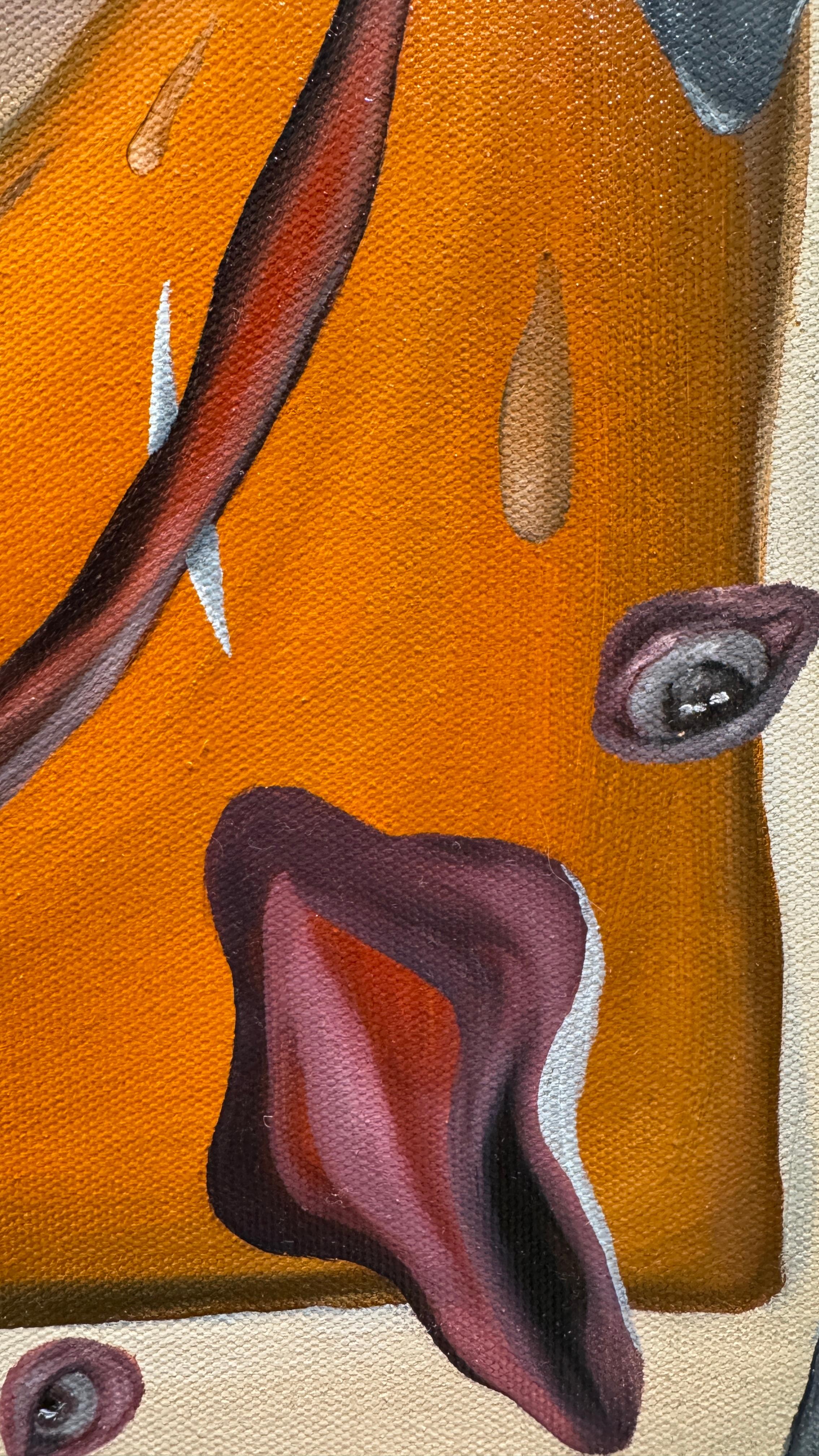Formas voladoras - Figurative Painting Marrón de Elena Militaru