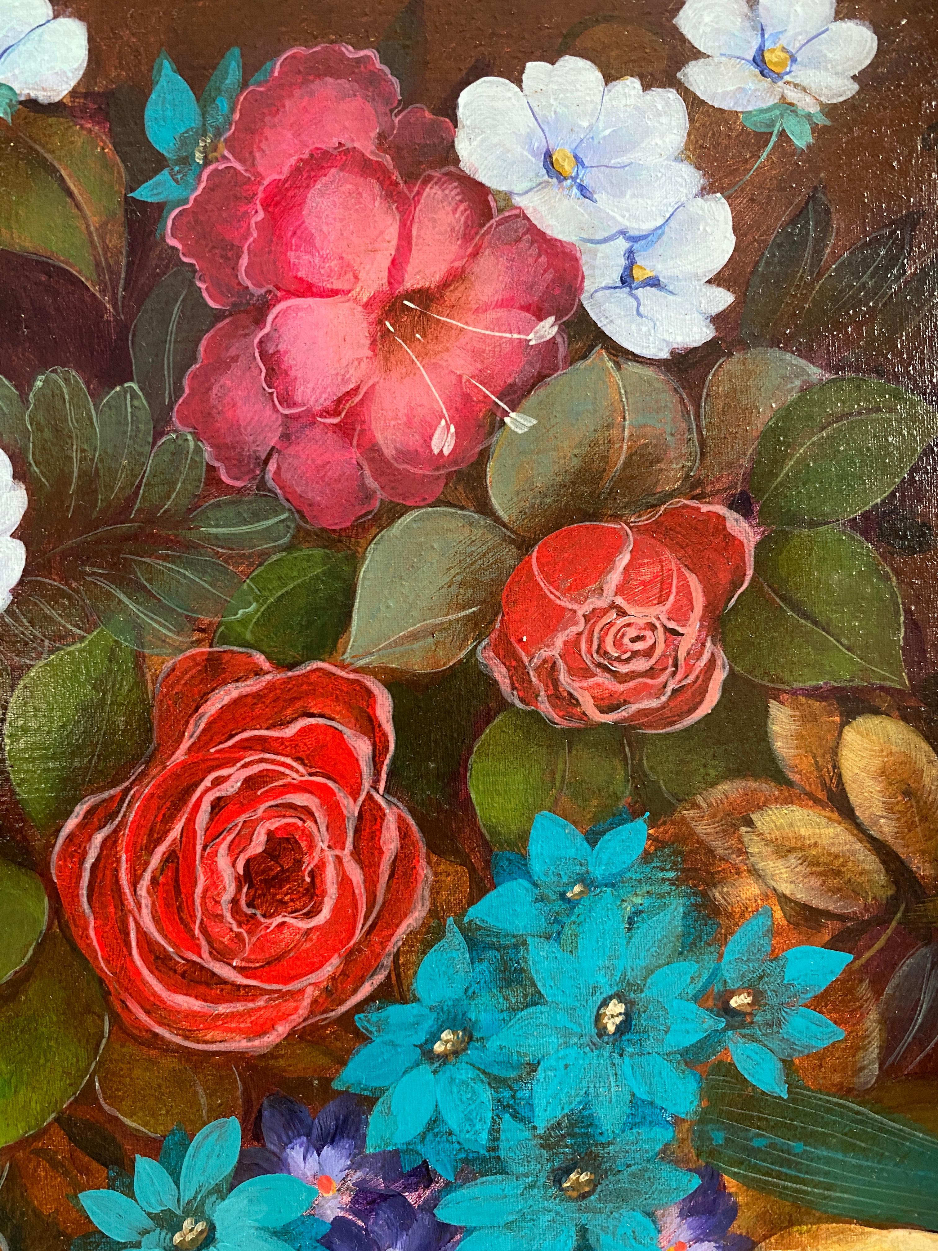 Las flores - Figurative Painting Negro de Elena Narkevich