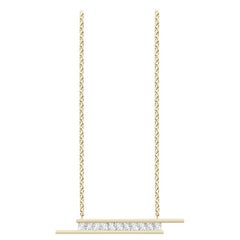 Elena Necklace, Yellow Gold and Diamond Bar Necklace