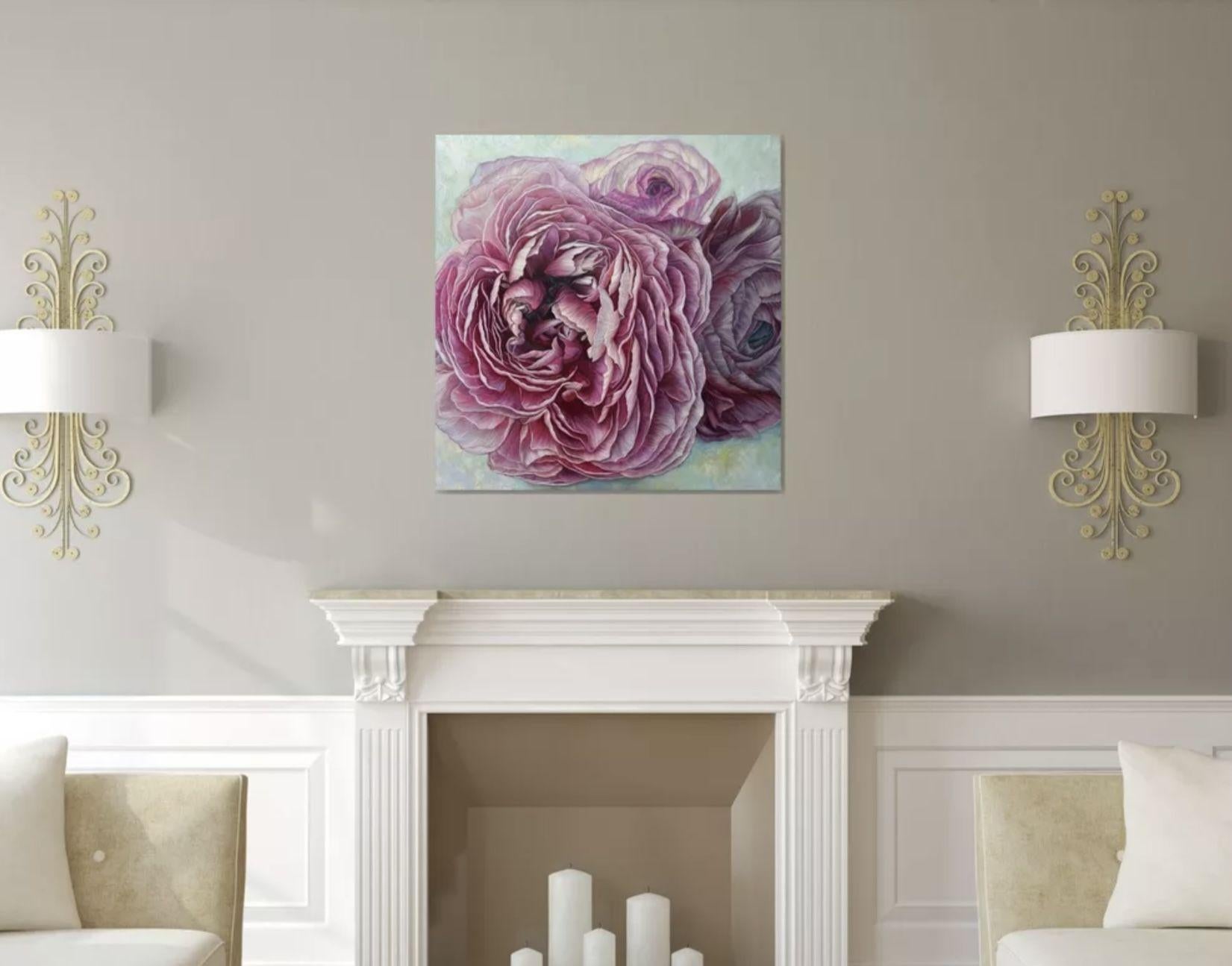Ranunculus, Painting, Oil on Canvas For Sale 1