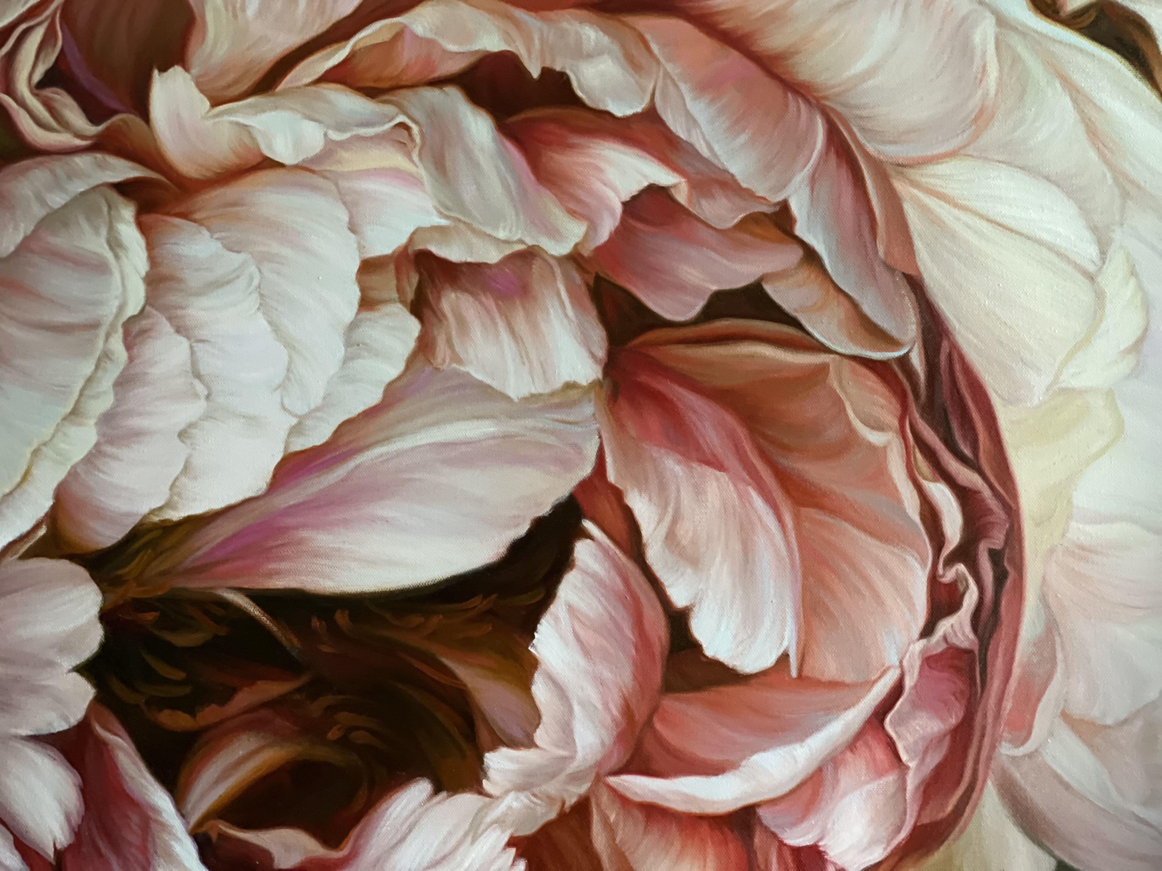 Duet of Peonies 2, Painting, Oil on Canvas For Sale 3