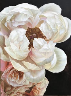 Peonies and roses, Painting, Oil on Canvas