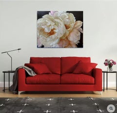 White peonies, Painting, Oil on Canvas