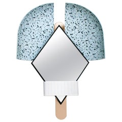 Elena Salmistraro Contemporary Italian Mirror Hellblau "Bonnet"