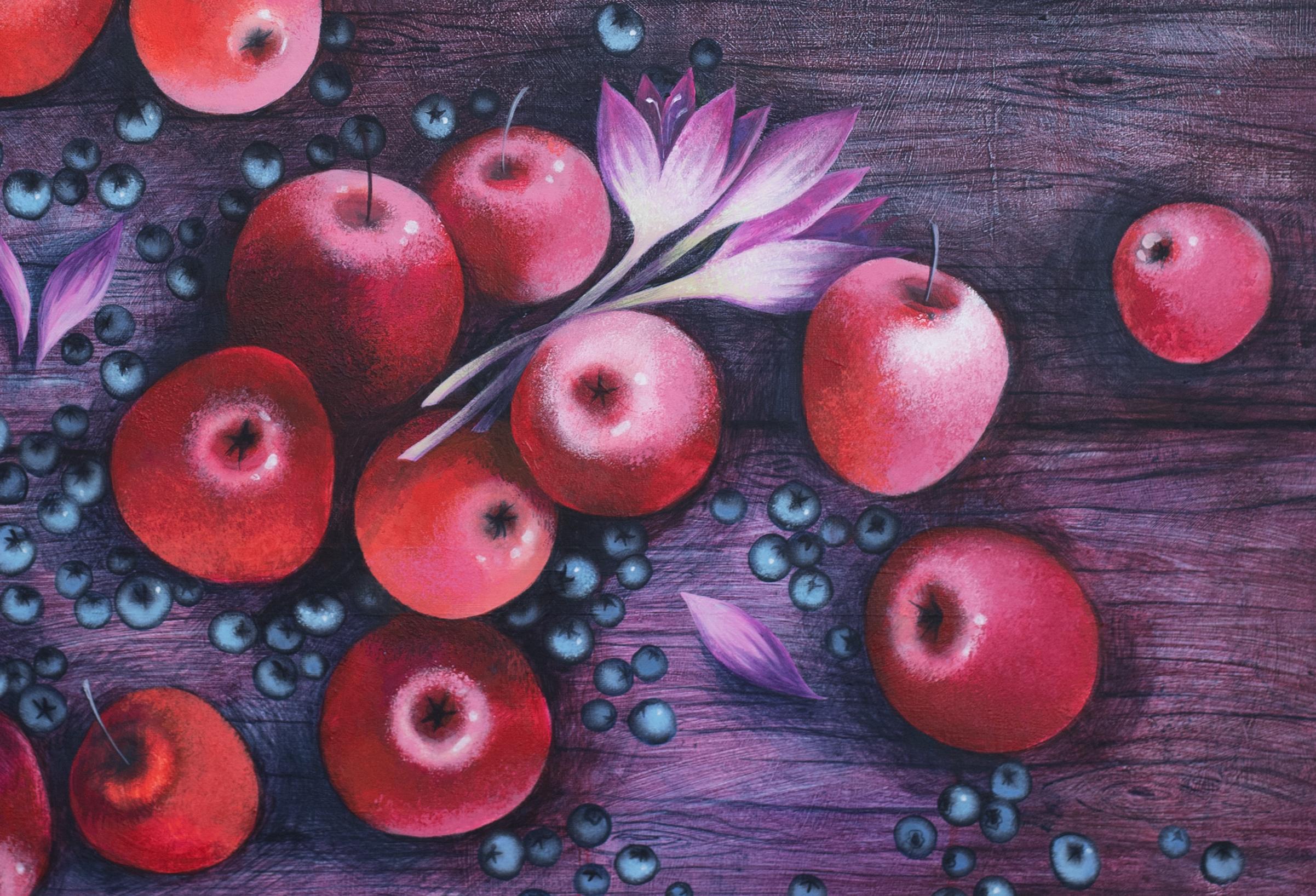 Basket of Apples - Painting by Elena Shichko