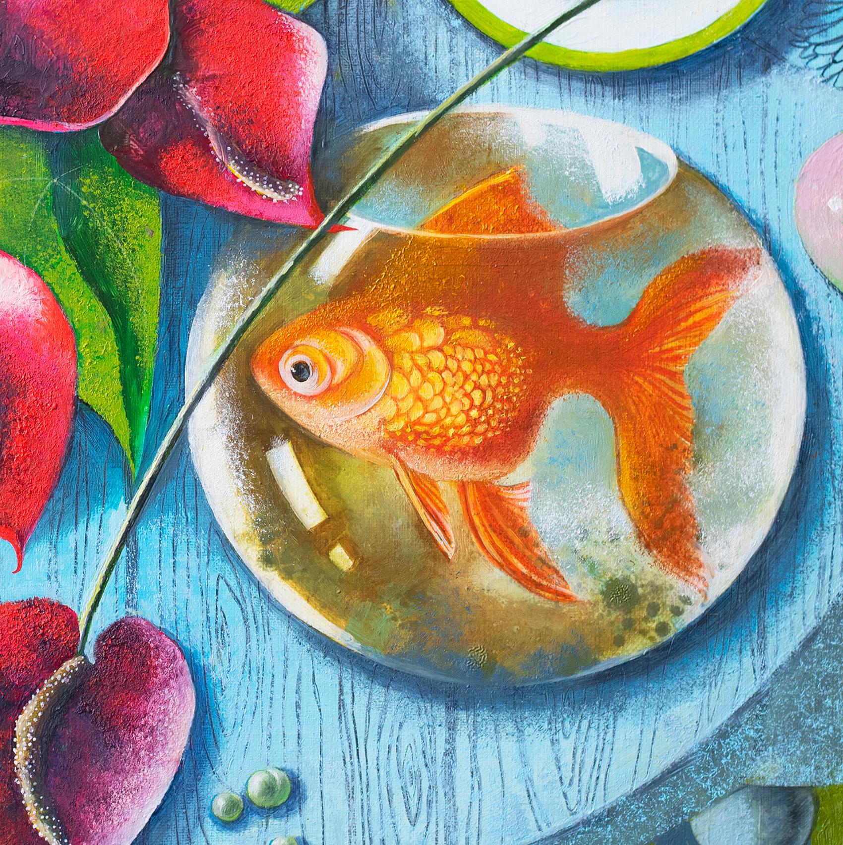 Golden Fish - Painting by Elena Shichko