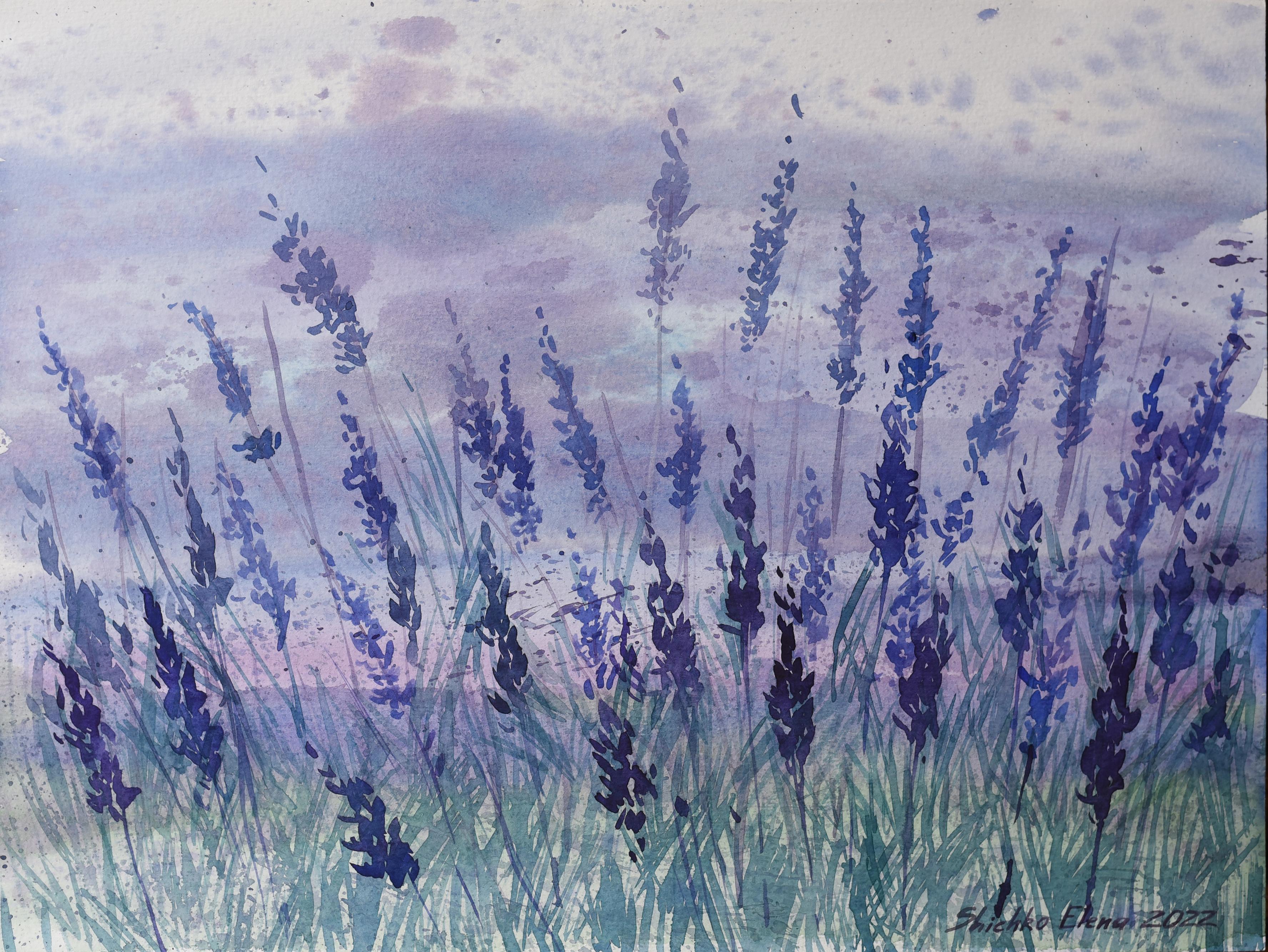 Elena Shichko Landscape Painting - Lavender