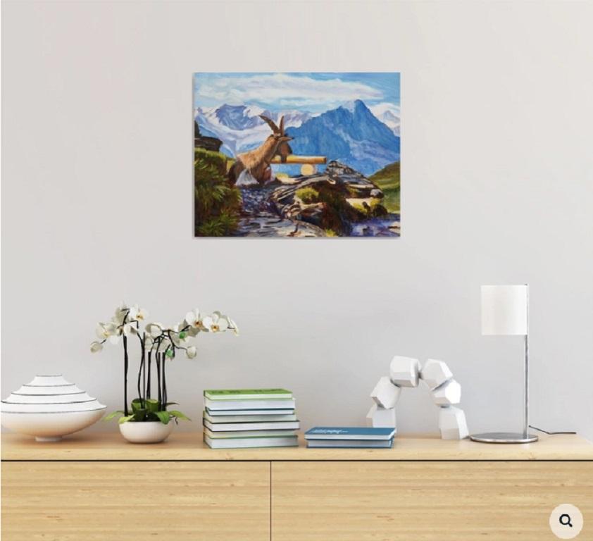 Alpin, Gemälde, Öl auf Leinwand im Angebot 1