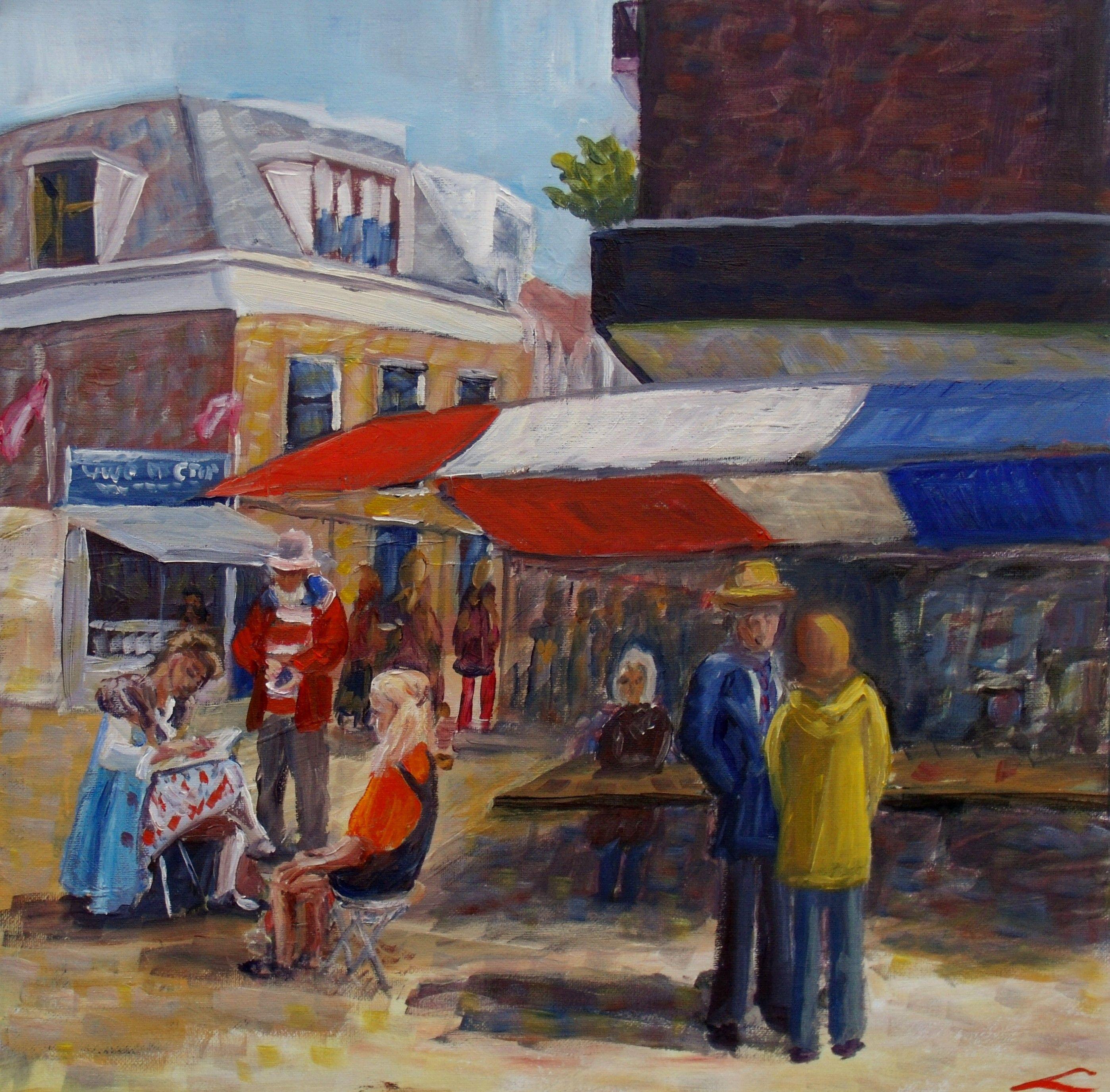 Kunstmarkt in Zaandam, Gemälde, Öl auf Leinwand