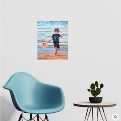 Beachballspieler, Gemälde, Öl auf Leinwand
