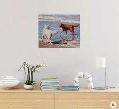 Strandhunde, Gemälde, Öl auf Leinwand