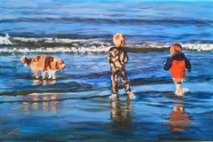 Beach scene 3, Painting, Oil on Canvas