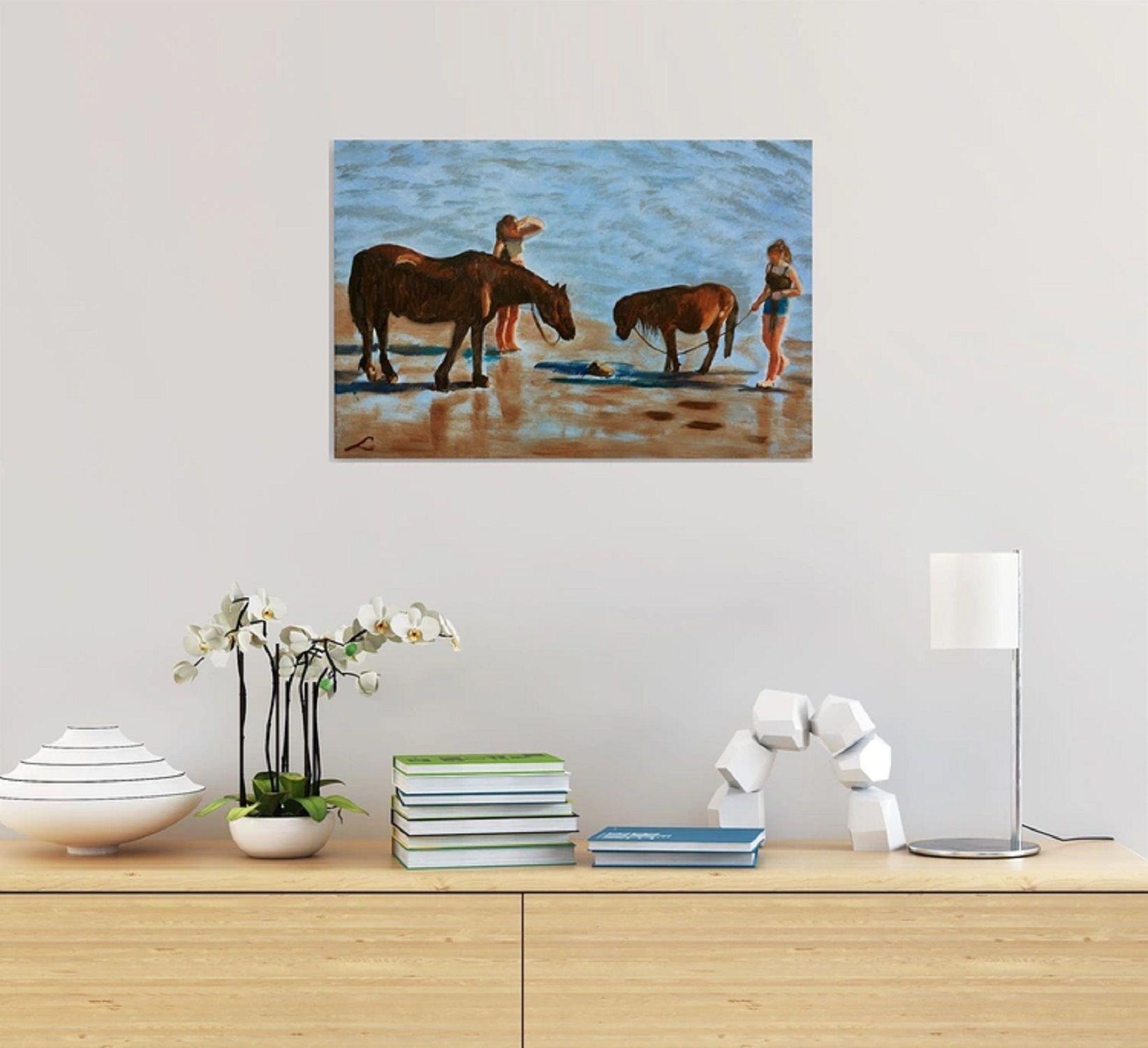horse on beach painting