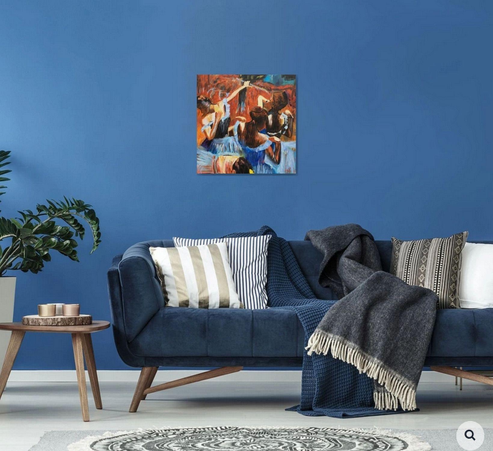 Blaue Tänze Variation, Gemälde, Öl auf Leinwand im Angebot 2