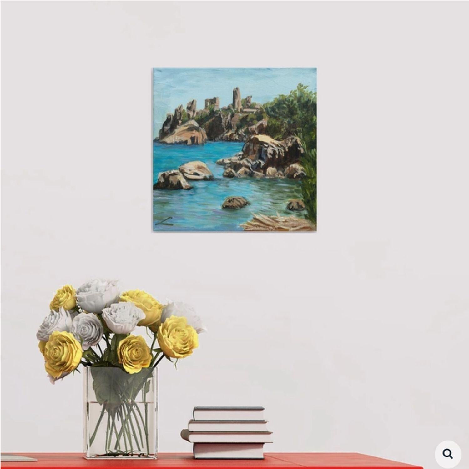 Gemälde, Öl auf Leinwand, „Gesteine von Cefalu“ im Angebot 1
