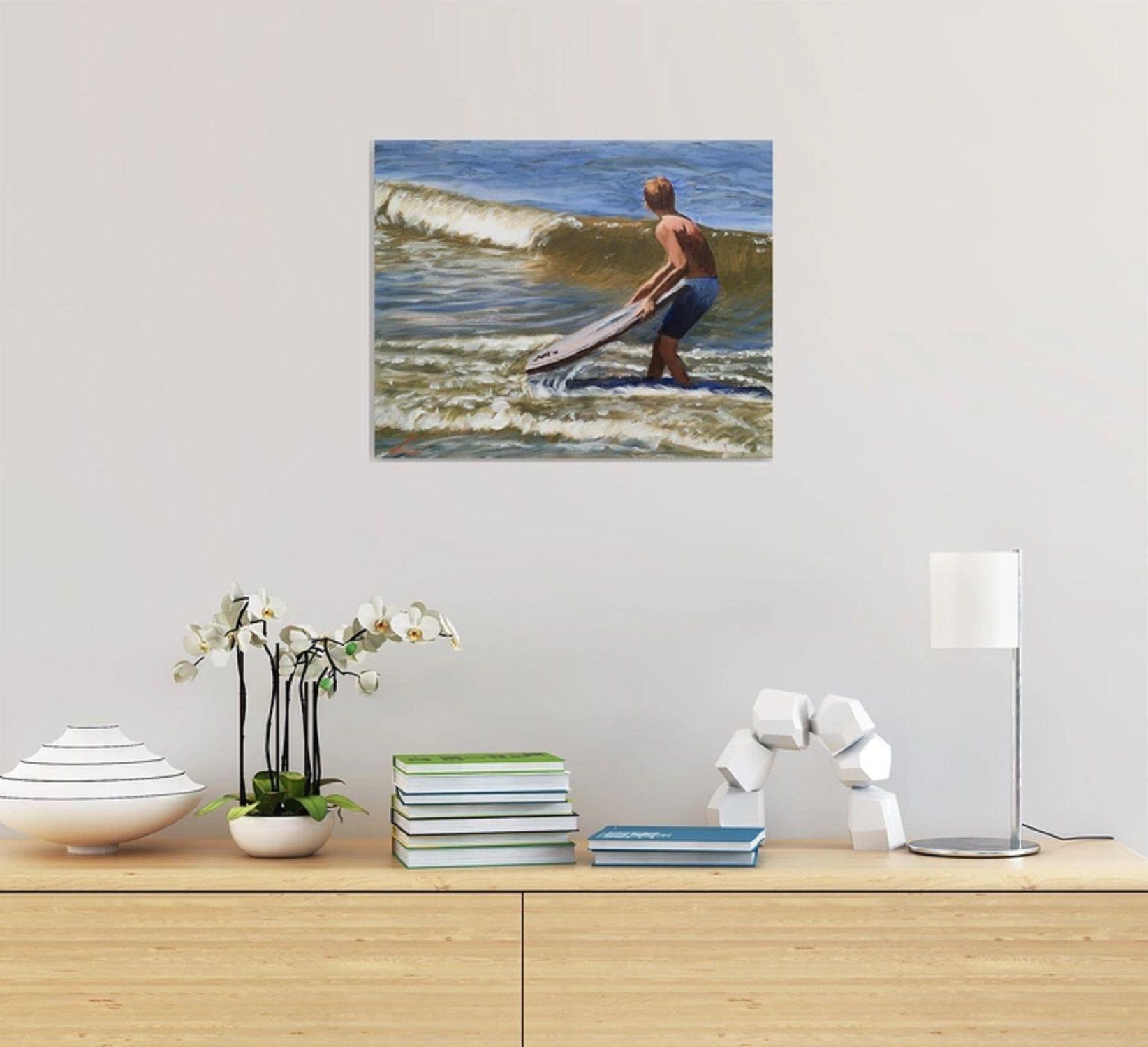 Koming wave, Gemälde, Öl auf Leinwand (Impressionismus), Painting, von Elena Sokolova