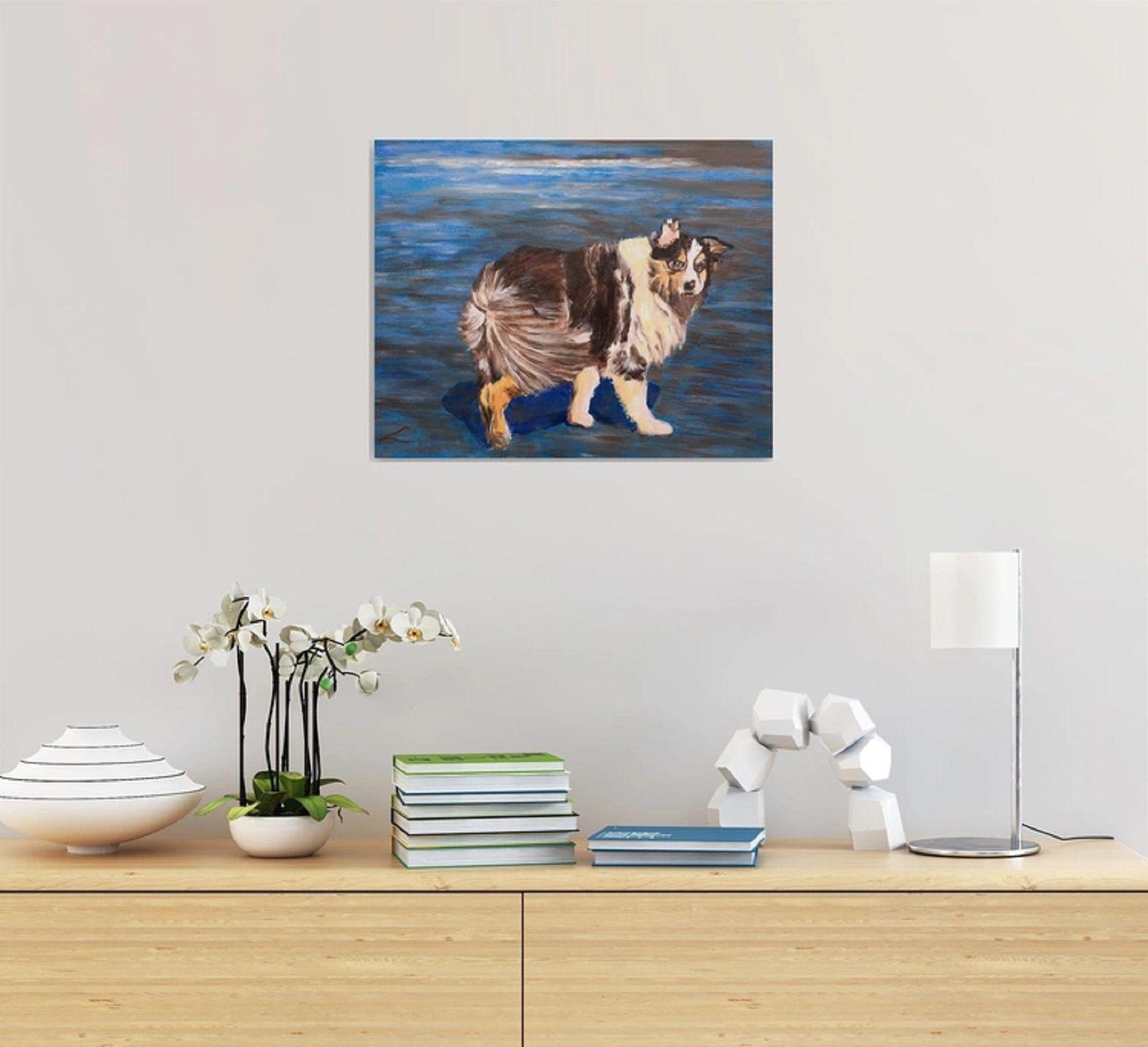 Dog at the sea 8, Painting, Oil on Canvas For Sale 2