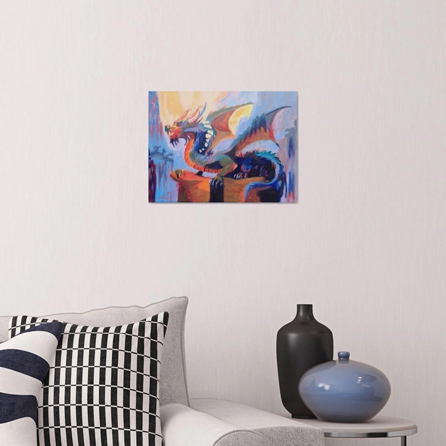 Drache, Gemälde, Öl auf Leinwand im Angebot 1