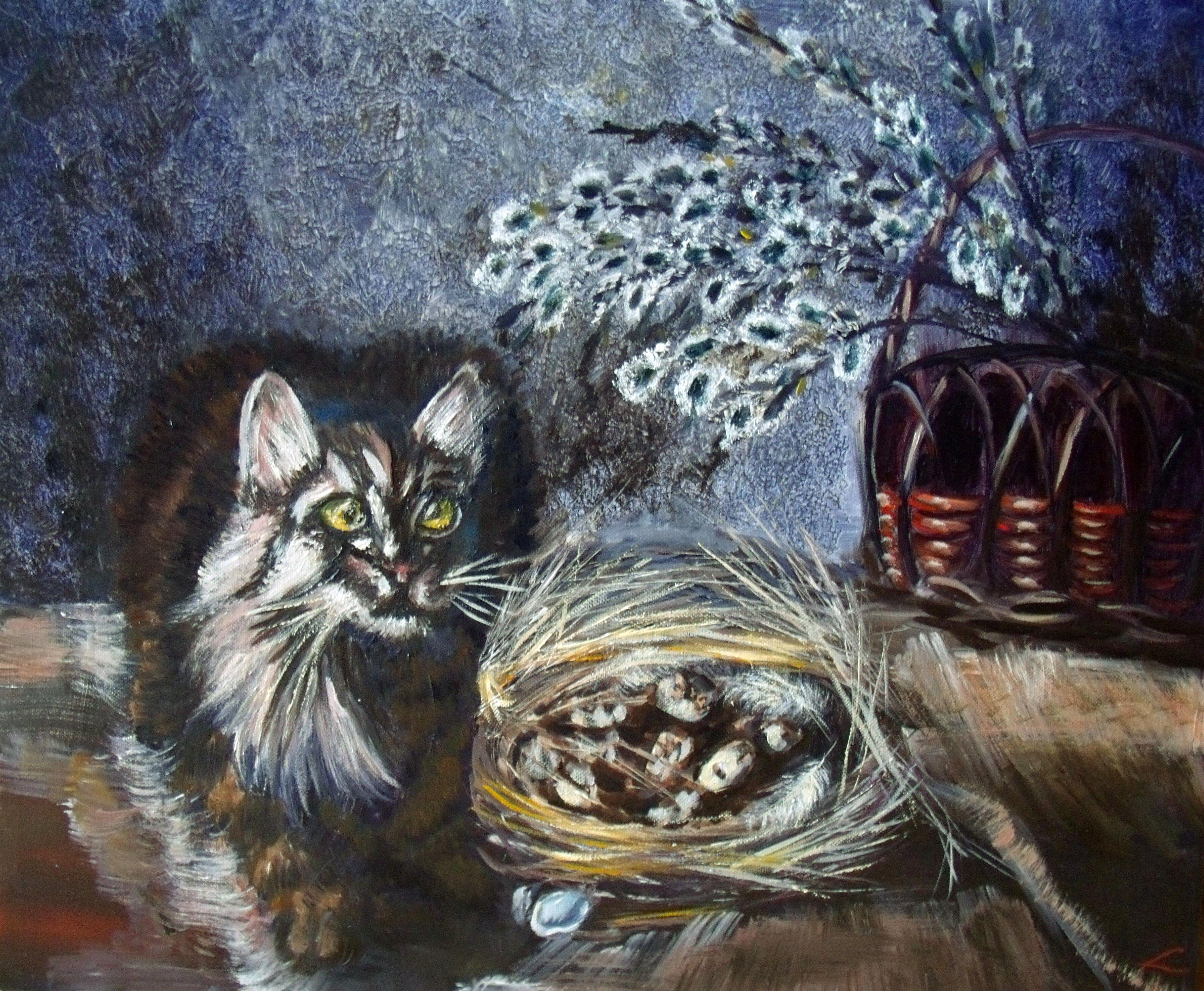 cat paintings on canvas