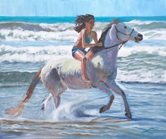 Equestrienne 4, Gemälde, Öl auf Leinwand