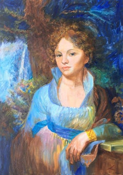 Portrait de femme, peinture sur toile