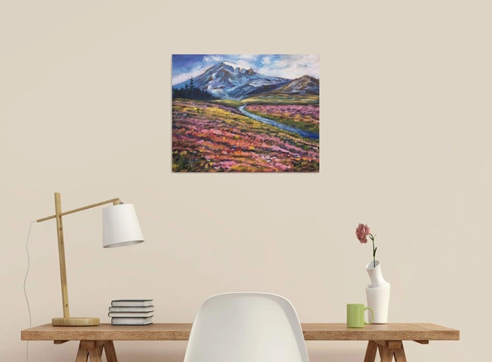 Floral meadow, Gemälde, Öl auf Leinwand im Angebot 2