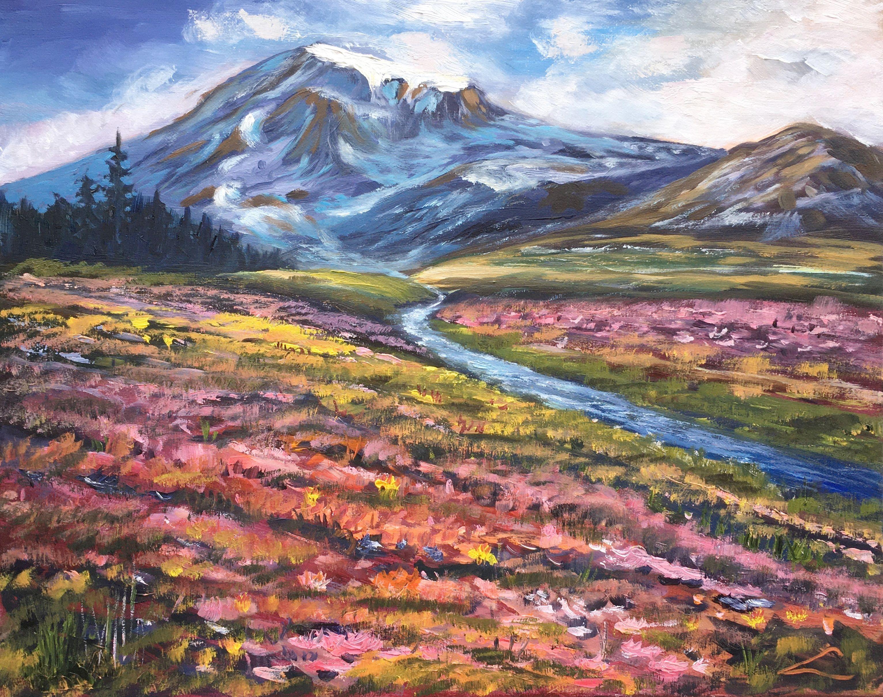 Prato floreale, Pittura, Olio su tela