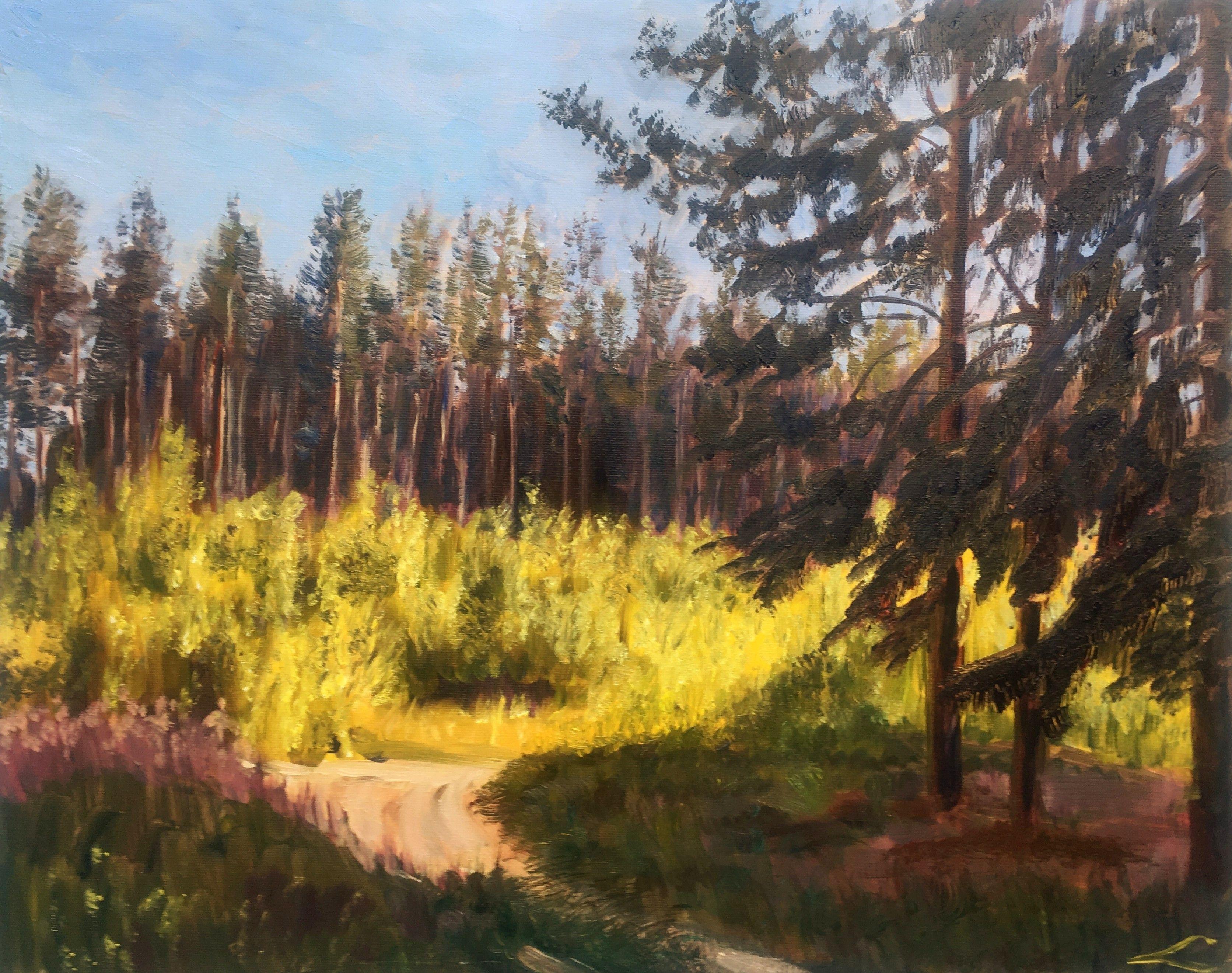 forest road painting
