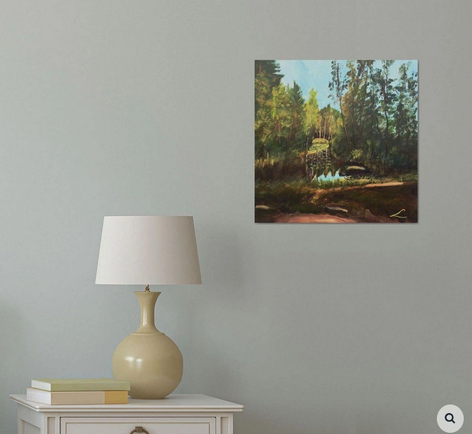Forest stream, Gemälde, Öl auf Leinwand (Impressionismus), Painting, von Elena Sokolova