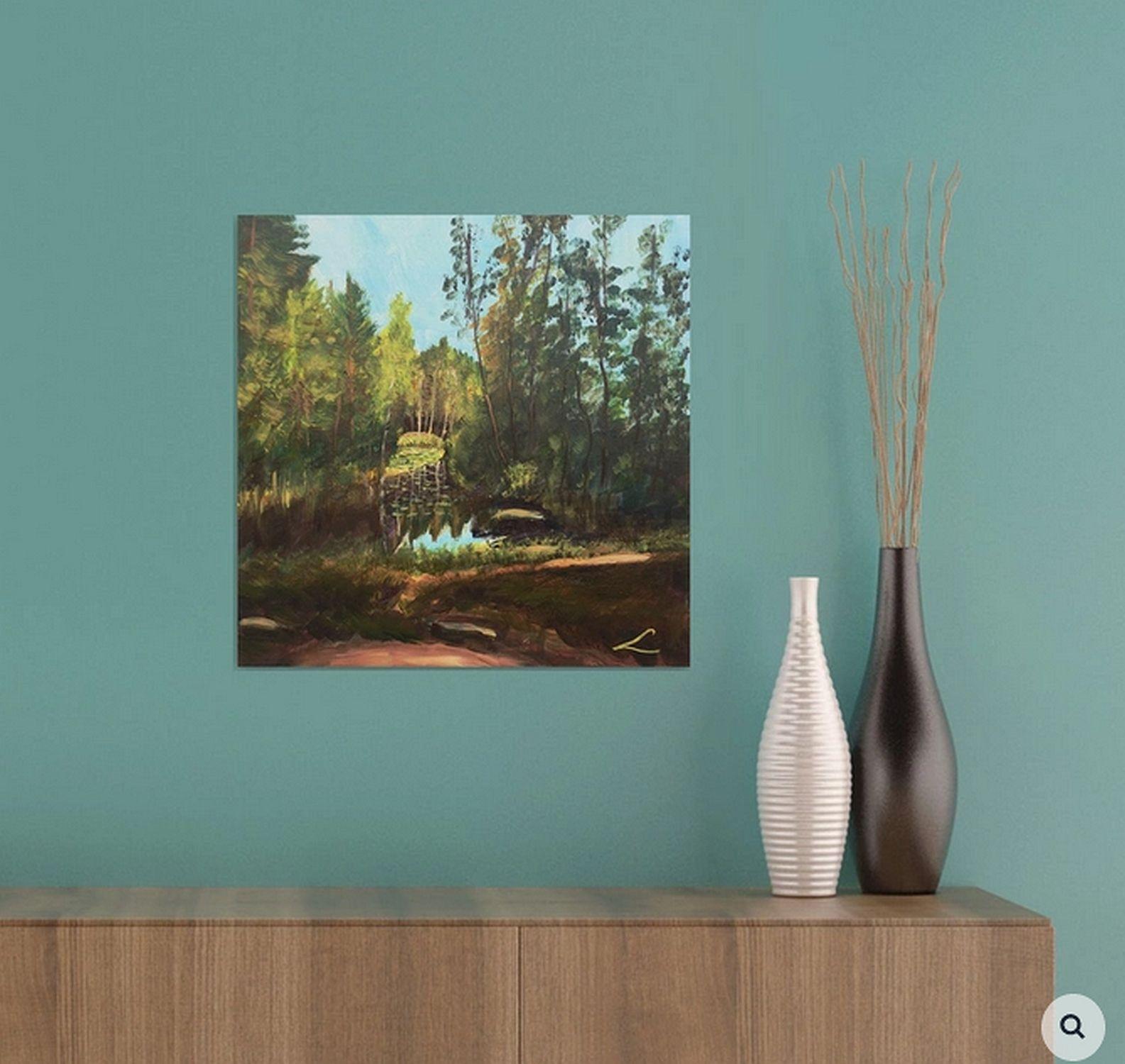 Forest stream, Gemälde, Öl auf Leinwand im Angebot 2