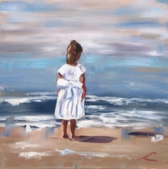Girl at the sea 3, Painting, Oil on Canvas